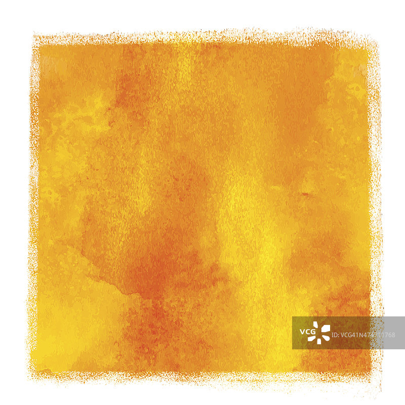 水彩方形黄，橙色颜料图片素材
