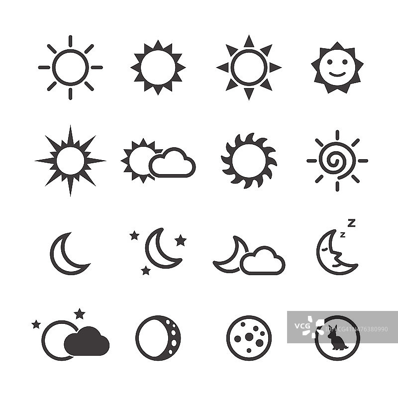 太阳和月亮图标图片素材