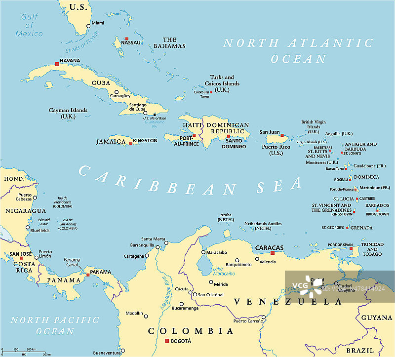 加勒比地区政治版图图片素材