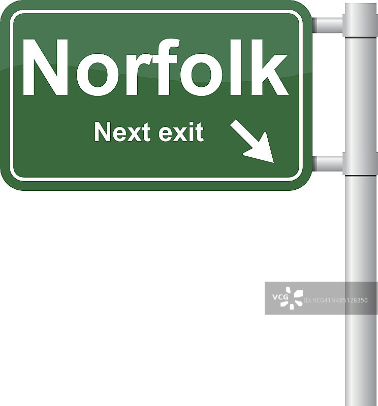 诺福克下一个出口绿色信号向量图片素材