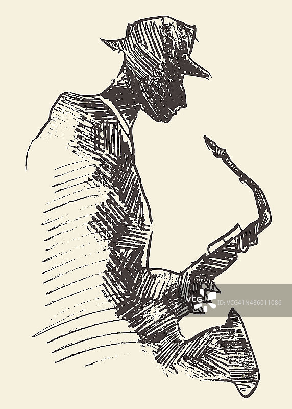 爵士乐海报萨克斯管音乐声学概念图片素材