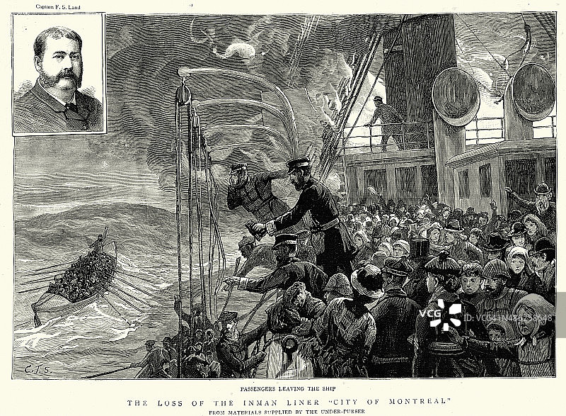班轮沉没- SS蒙特利尔市1887图片素材