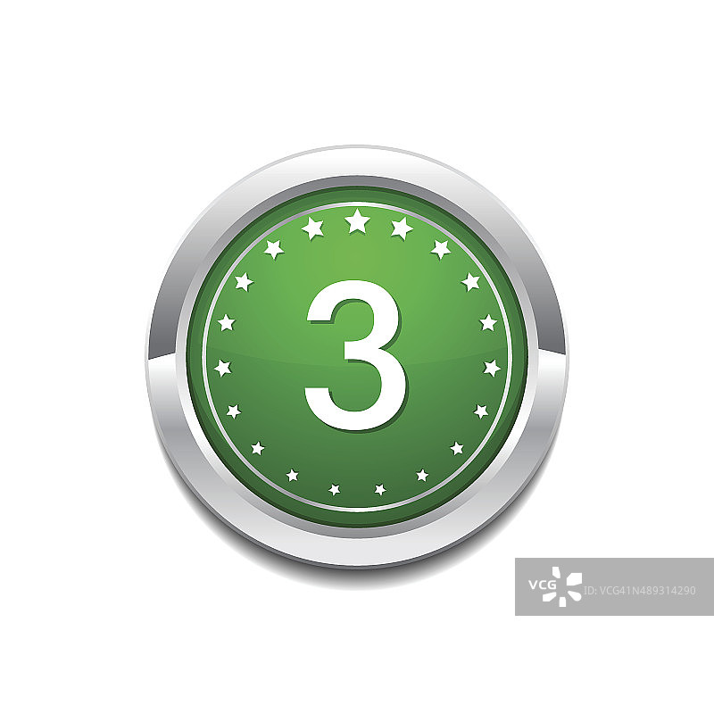 3数字圆形矢量绿色Web图标按钮图片素材