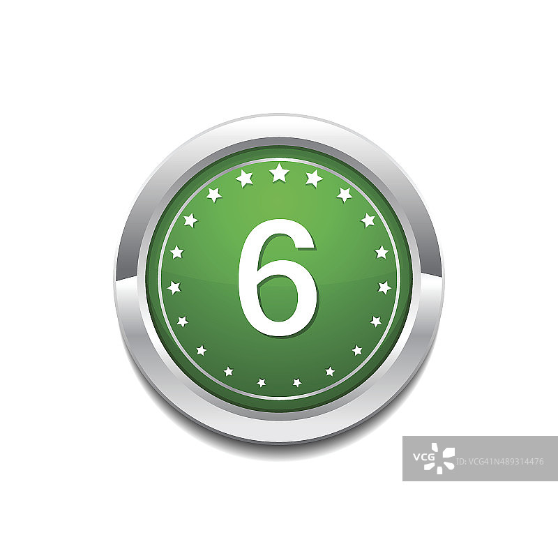 6数字圆形矢量绿色Web图标按钮图片素材
