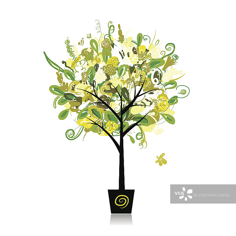 花盆里的花树是为您设计的图片素材