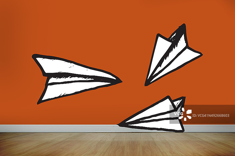 合成图像的纸飞机涂鸦图片素材