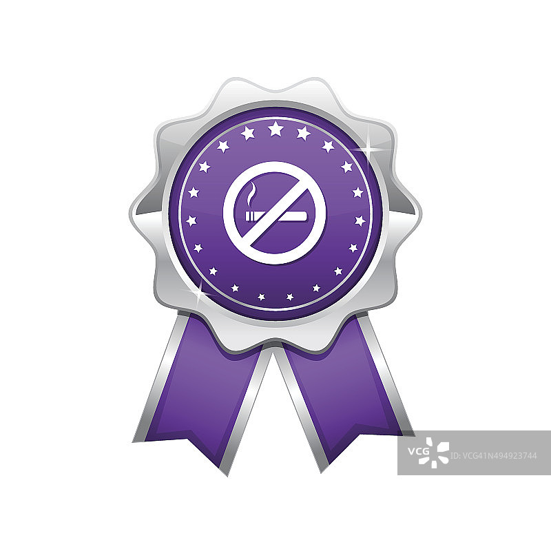 禁止吸烟标志紫色矢量图标设计图片素材