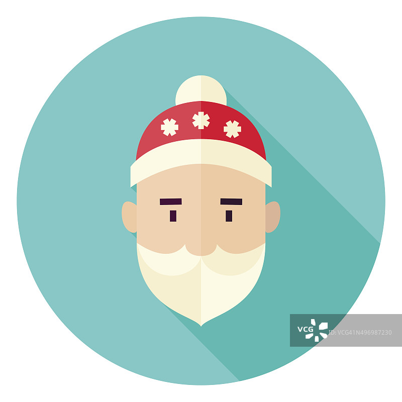 平面设计圣诞老人的脸圆形图标图片素材