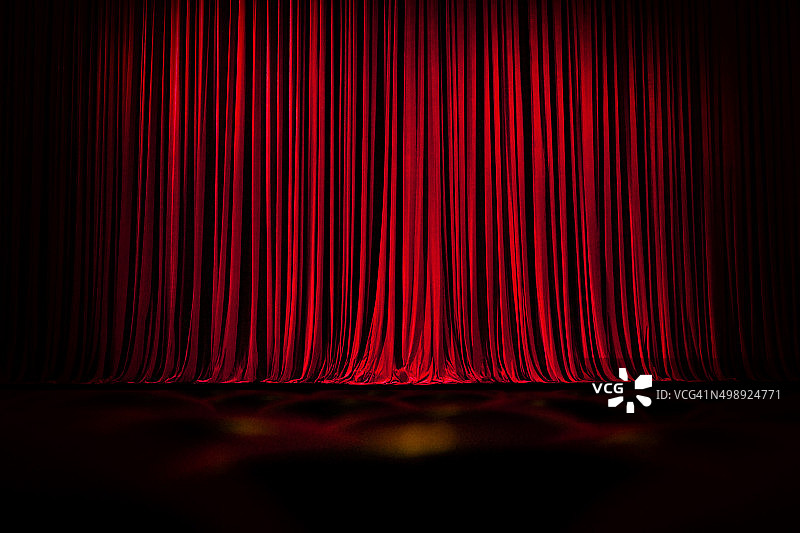 红色舞台窗帘和空座位图片素材