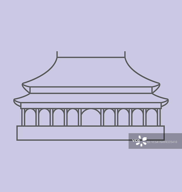 紫禁城彩线插图图片素材