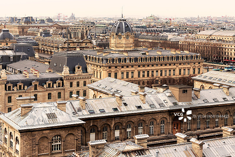 法国巴黎鸟瞰图。传统的高空观图片素材