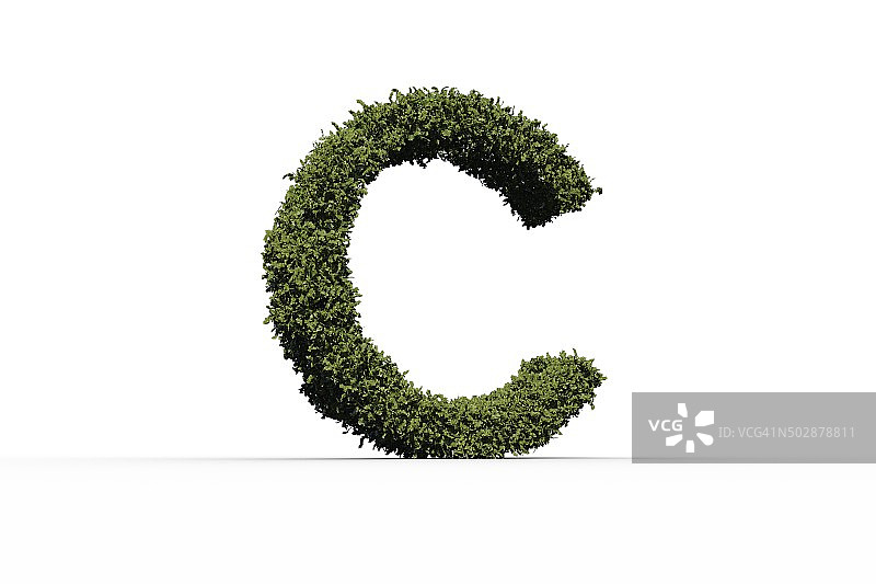 字母c由叶子组成图片素材