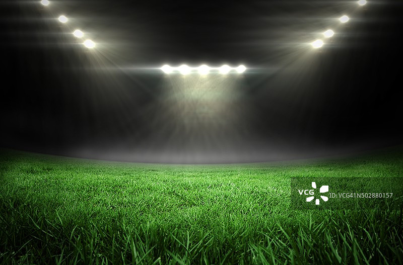 灯光明亮的足球场图片素材