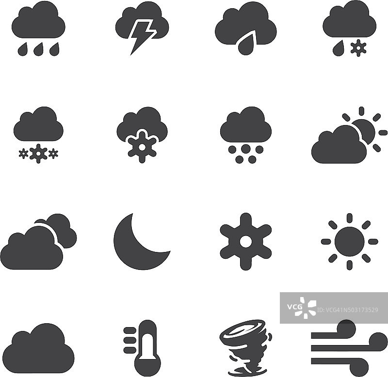 天气剪影图标2 | EPS10图片素材