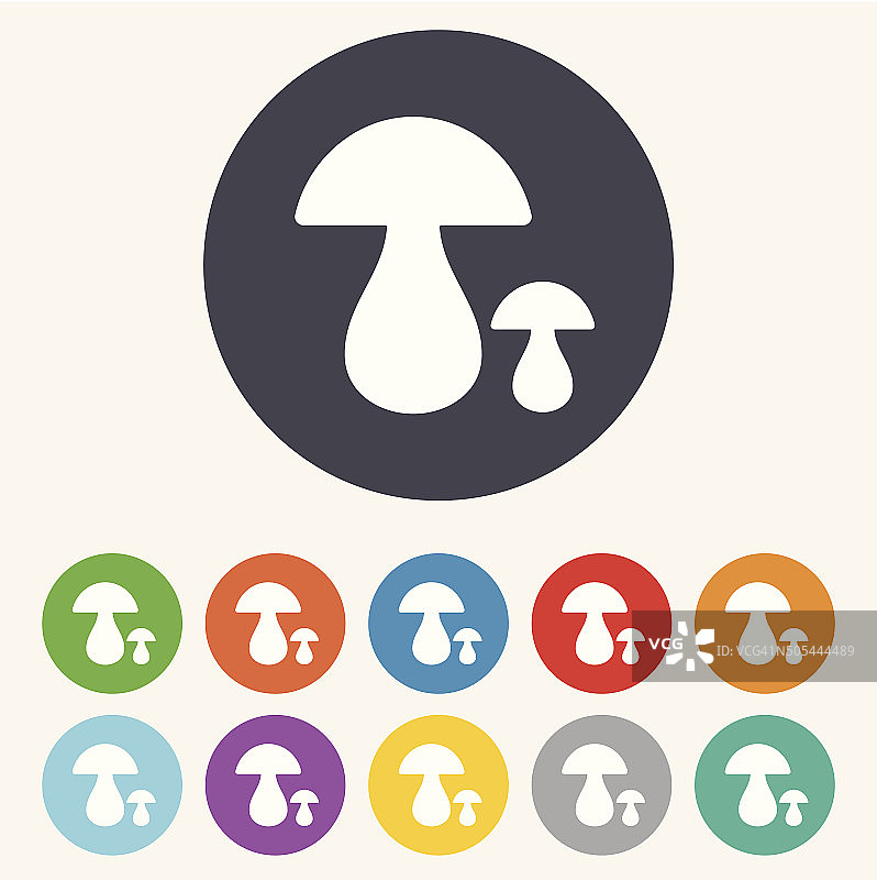 蘑菇标志图标。牛肝菌属菌类的象征。图片素材