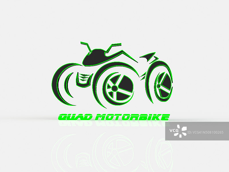 白色背景上的四轮摩托车图片素材