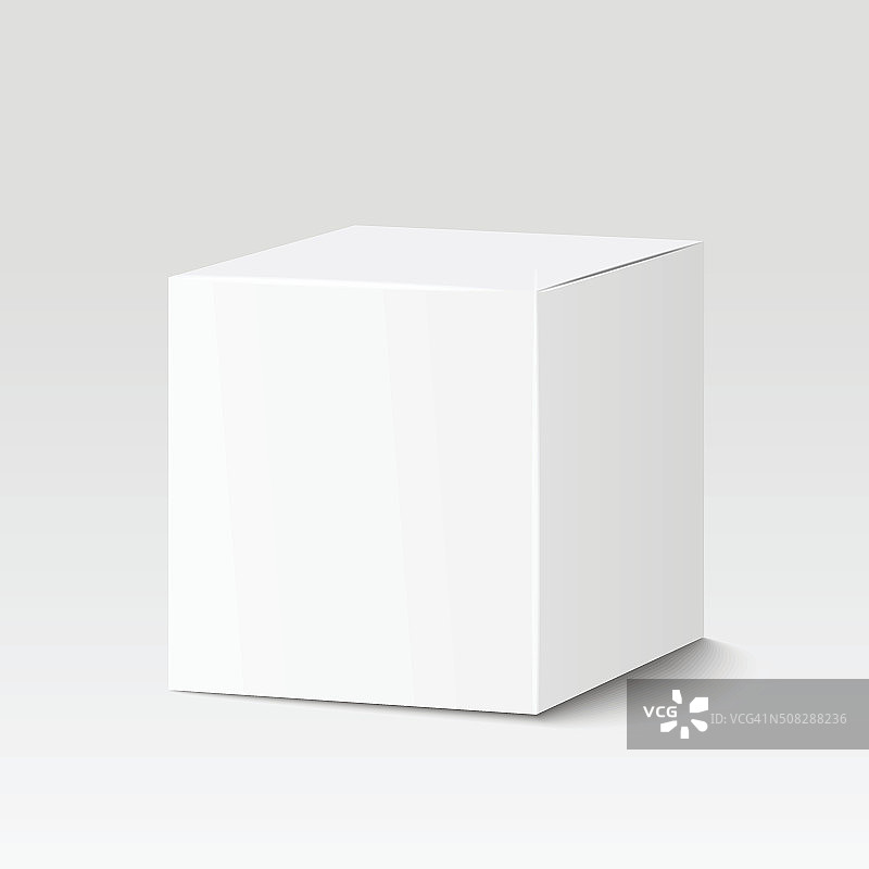 白色正方形盒子。纸箱、集装箱、外包装。矢量图图片素材