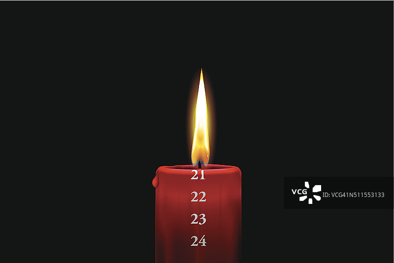 红色降临节蜡烛- 12月21日图片素材