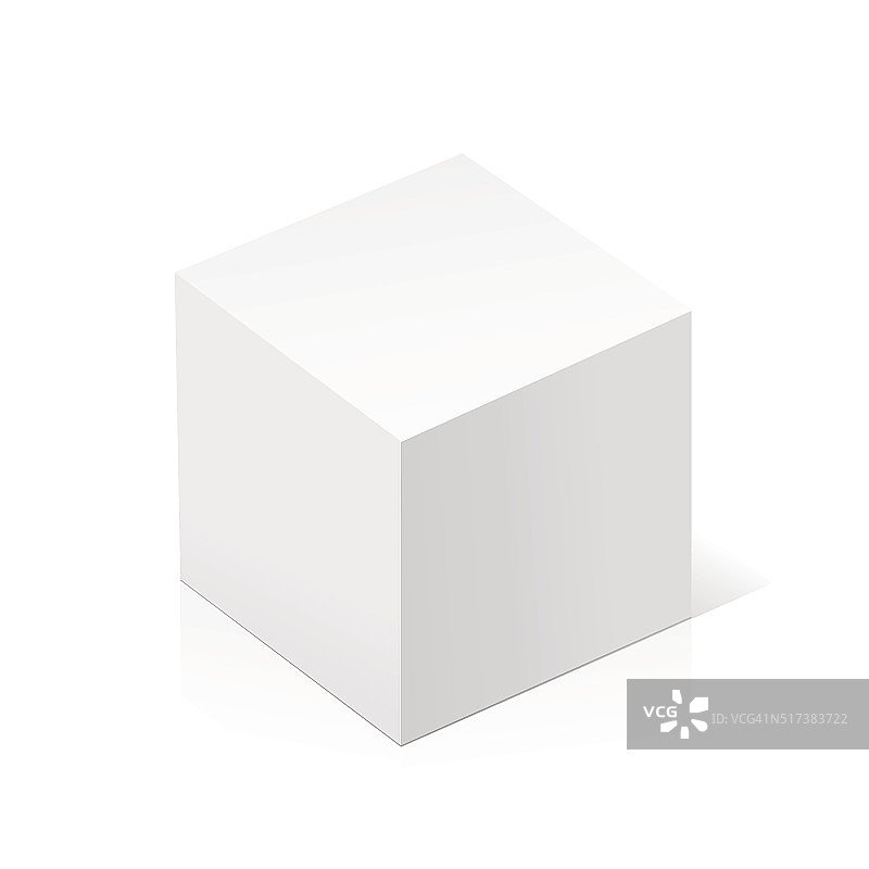 白色向量现实的3D盒子图片素材