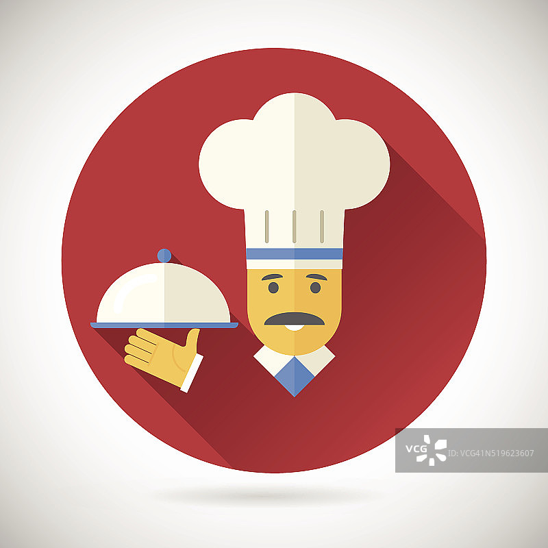 复古首席厨师服务菜符号舌头烹饪帽图片素材