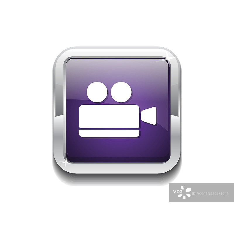 视频摄像机紫色矢量图标按钮图片素材