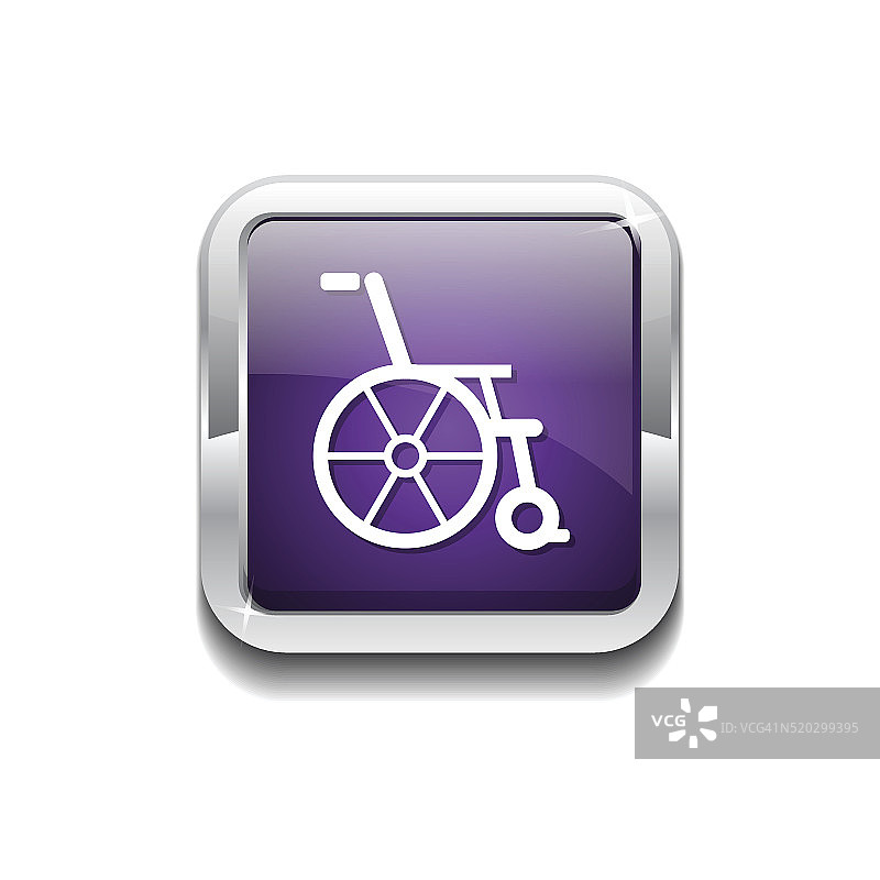 轮椅紫色矢量图标按钮图片素材