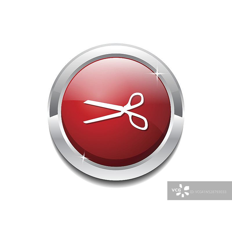 剪刀标志红色矢量图标按钮图片素材