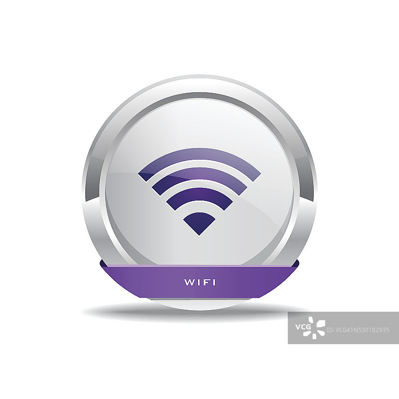 WIFI圆形矢量紫色Web图标按钮图片素材