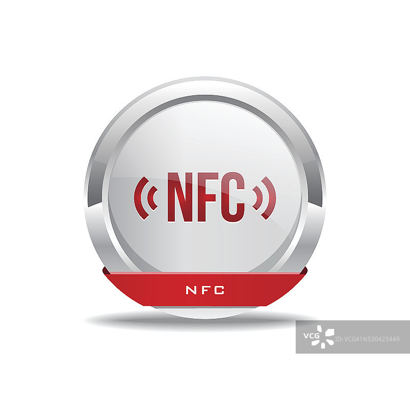 NFC圆形矢量红色Web图标按钮图片素材