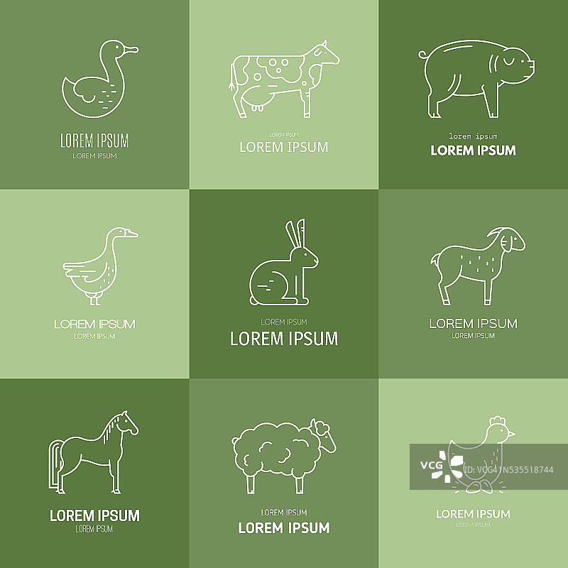 农场动物图标图片素材