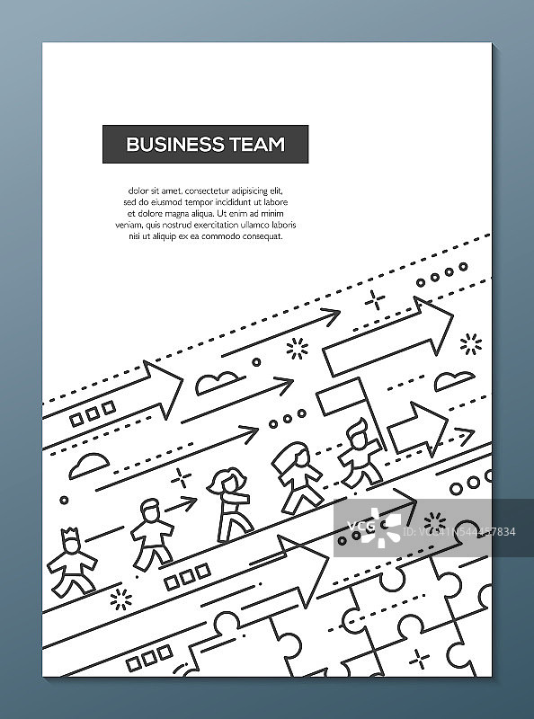 业务团队线设计宣传册海报模板A4图片素材