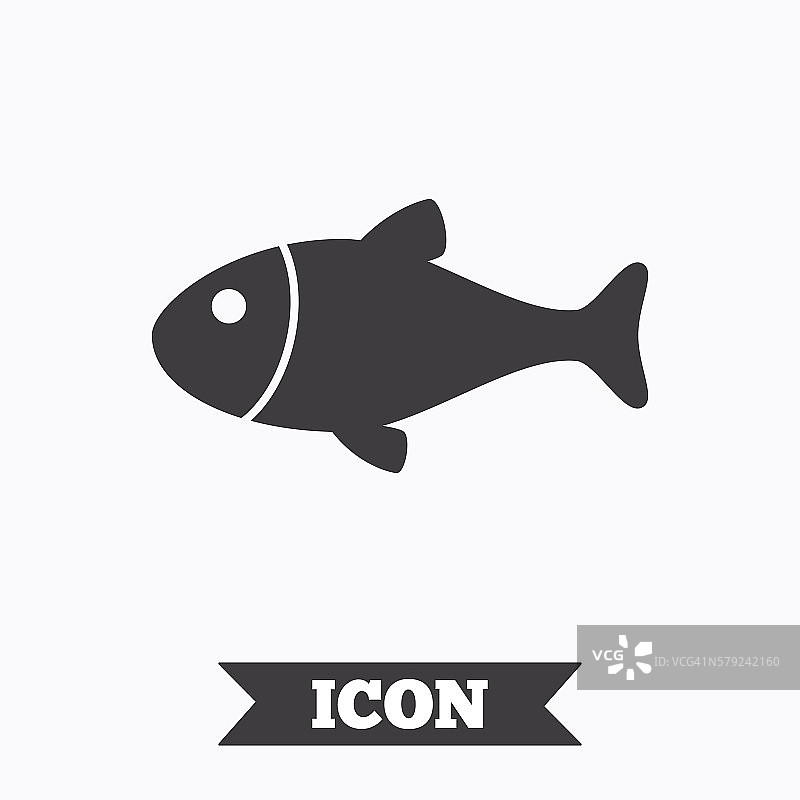 鱼标志图标。钓鱼的象征。图片素材