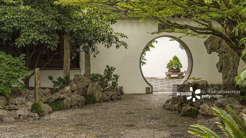 美国俄勒冈州波特兰的兰素中国花园图片素材