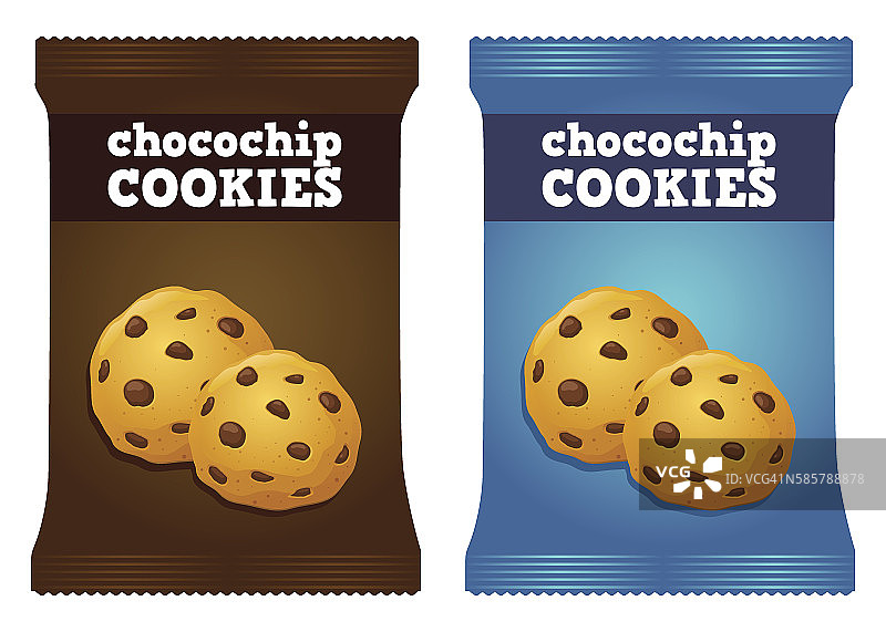 巧克力片饼干零食包装矢量图片素材