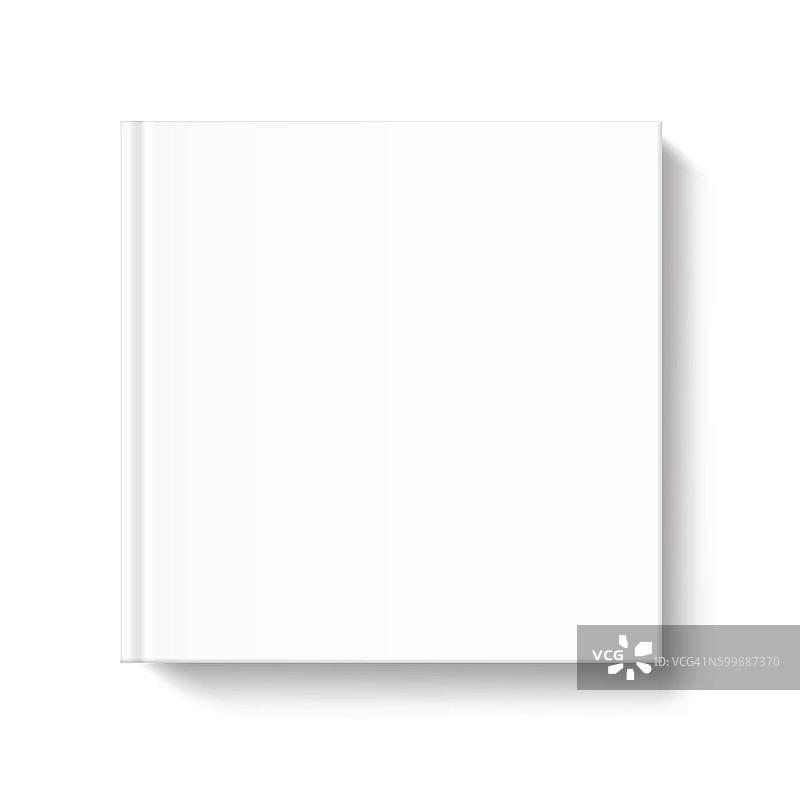 空白方形书封面模板上的白色背景图片素材