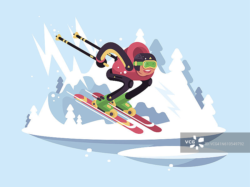 男子冬季滑雪图片素材