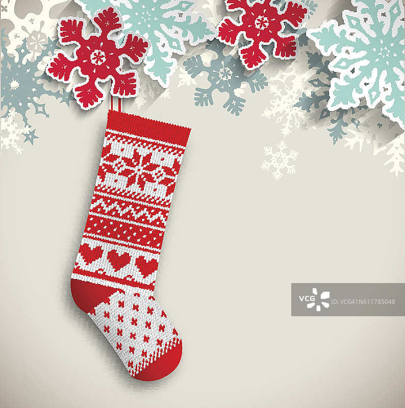 编织圣诞袜，插画图片素材