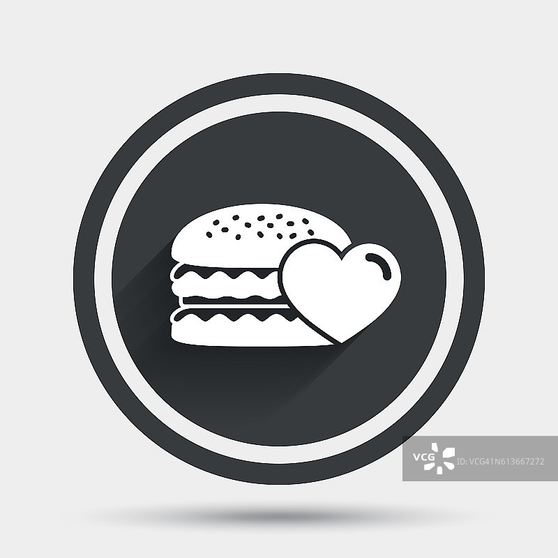 汉堡图标。汉堡食品的象征。图片素材