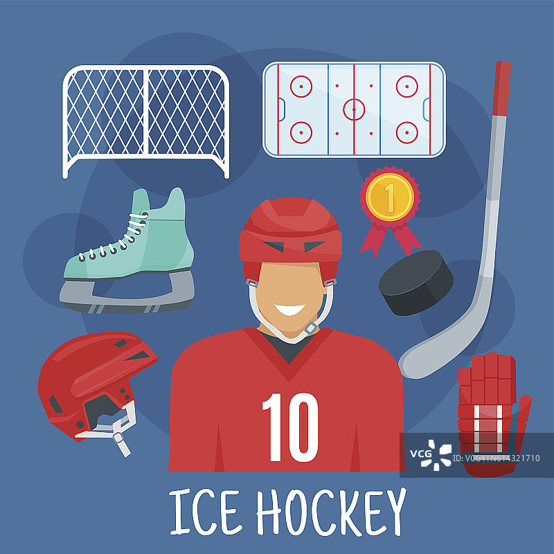 冰球标志为冬季运动游戏设计图片素材
