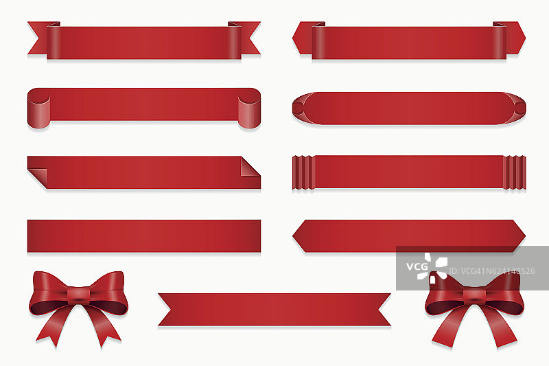 周年丝带。矢量旗帜缎带和蝴蝶结图片素材