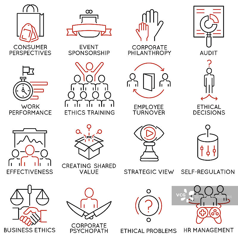 商业道德、管理、战略和发展标志-第2部分图片素材