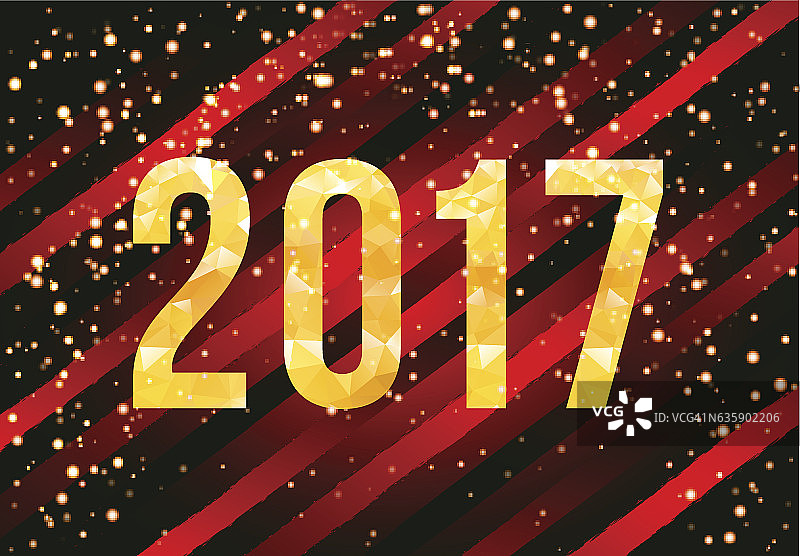 矢量2017年新年卡片上迷人的条纹背景。图片素材
