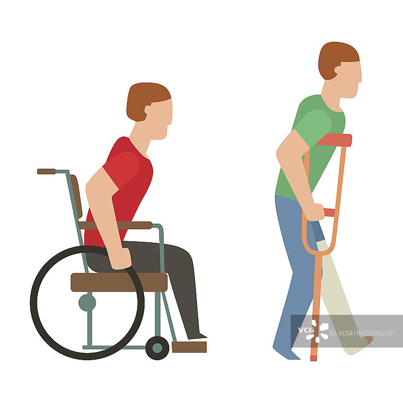 创伤事故轮椅安全矢量人剪影图片素材