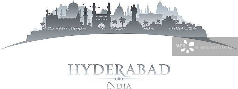 印度海得拉巴城市天际线剪影图片素材