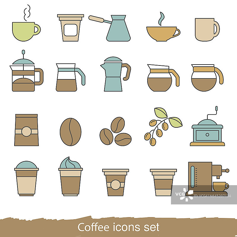 咖啡图标设置图片素材