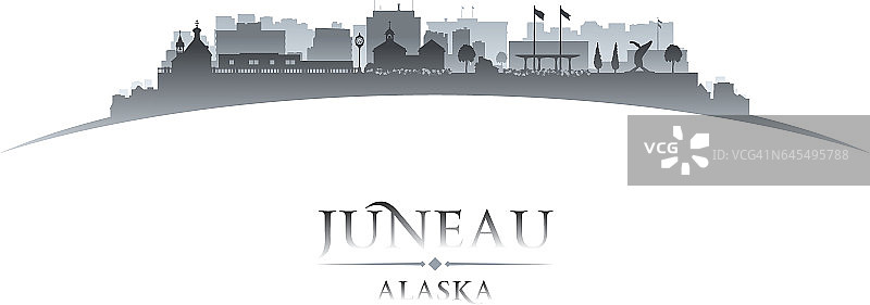 朱诺阿拉斯加州城市轮廓线图片素材