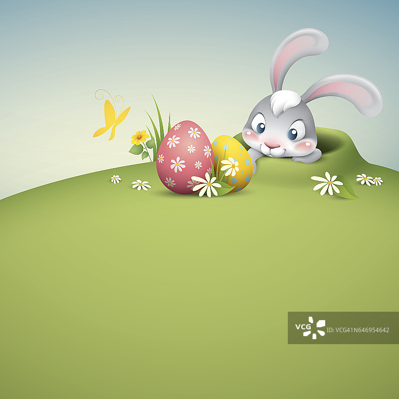 偷看复活节兔子图片素材