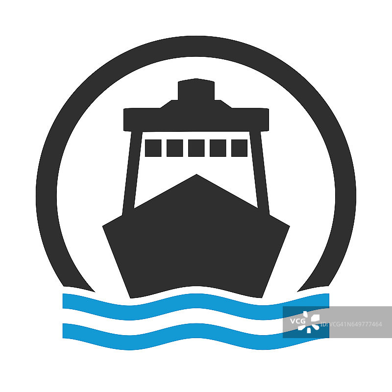 游艇或港口的圆形图标图片素材