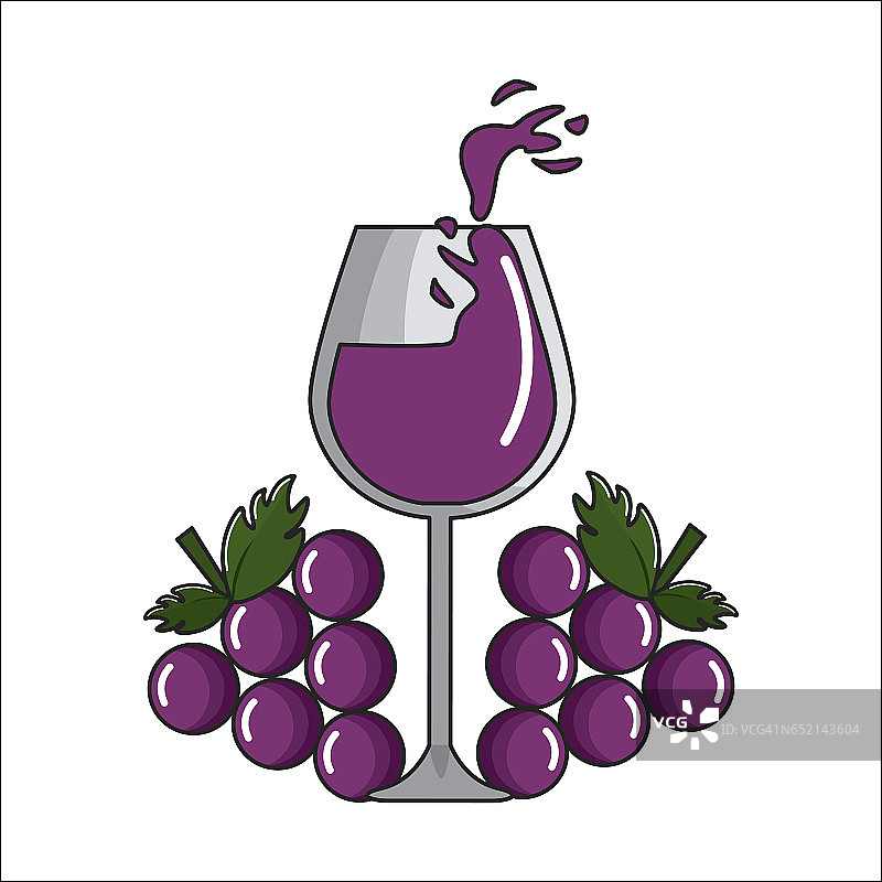 玻璃泼洒葡萄酒葡萄图标图片素材