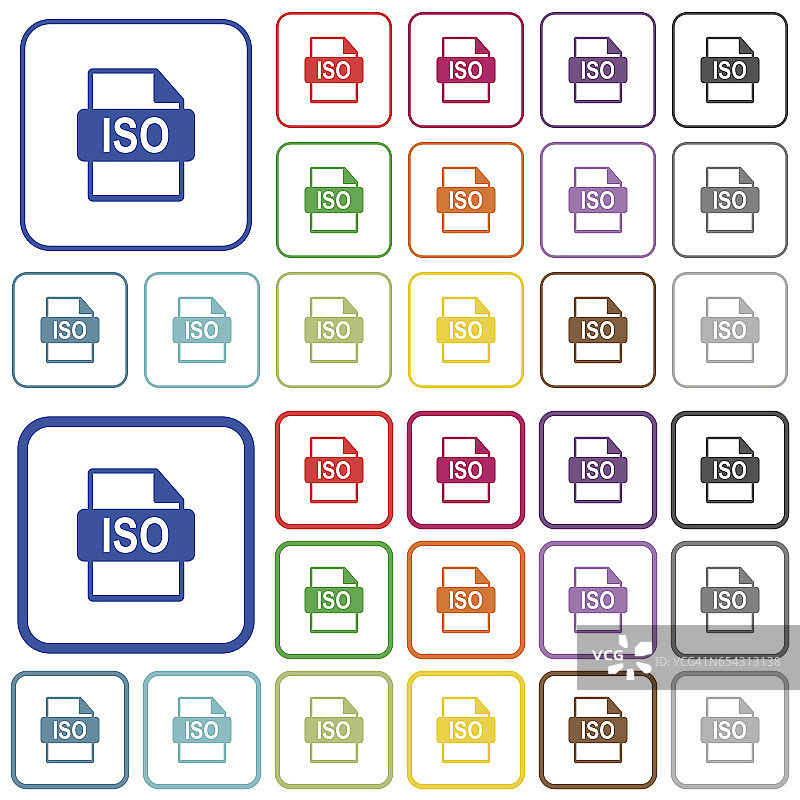 ISO文件格式概述平面颜色图标图片素材